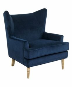 Finch - Mid-Century Modern Wing Chair - Dark Blue