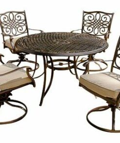 Hanover - Traditions Series Patio Dining Set (5-Piece) - Black