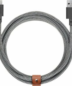 Native Union - Apple MFi Certified 9.8' Lightning USB Charging Cable - Zebra