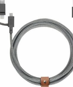 Native Union - 6.5' USB Type-A-to-Micro-USB/Lightning/USB Type-C Cable - Zebra