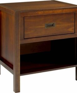 Walker Edison - Classic Rectangular Solid Wood 1-Drawer Nightstand - Walnut