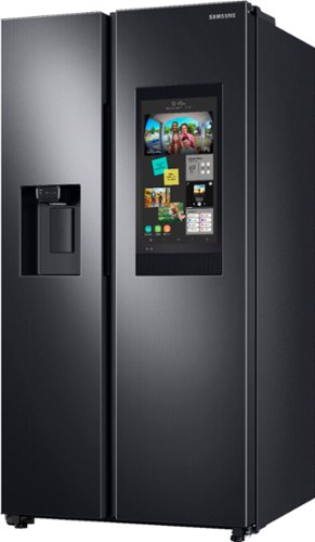 Samsung - 26.7 Cu. Ft. Side-by-Side Refrigerator with 21.5" Touch-Screen Family Hub - Black Stainless Steel