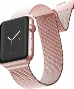 Raptic - Hybrid Mesh Watch Band for Apple Watch® 42mm, 44mm and Series 7, 45mm - Rose Gold