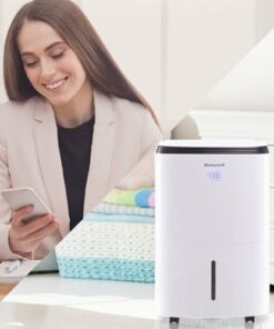 Honeywell - Smart WiFi Energy Star Dehumidifier for Basements & Rooms Up to 4000 Sq.Ft. with Alexa Voice Control & Anti-Spill Design - White