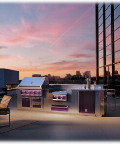Hestan - GE Series 12' Outdoor Living Suite with Power Burner, Beer Dispenser, and Bar - Stainless