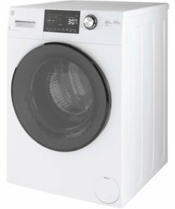 GE - 2.4 Cu. Ft. Front Load Washer and Electric Dryer Combo with Steam - White on White