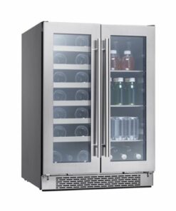 Zephyr - Presrv 24 in. 21-Bottle Wine and 64-Can Beverage Cooler - Stainless Steel/Glass