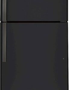 GE - 21.9 Cu. Ft. Garage-Ready Top-Freezer Refrigerator - Black Slate