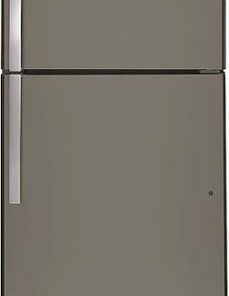 GE - 21.9 Cu. Ft. Garage-Ready Top-Freezer Refrigerator - Slate