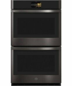 GE Profile - 30" Smart Built-In Double Electric Convection Wall Oven with Air Fry & In-Oven Camera - Black Stainless Steel