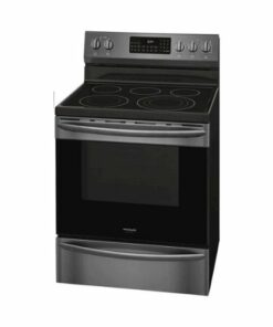 Frigidaire - Gallery 5.7 Cu. Ft. Freestanding Electric Air Fry Range with Self and Steam Clean - Black Stainless Steel