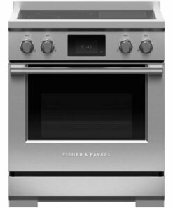 Fisher & Paykel - Professional 4.0 Cu. Ft. Freestanding Electric Induction True Convection Range with Self-Cleaning - Stainless Steel/Black Glass