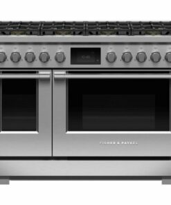 Fisher & Paykel - Professional 6.9 Cu. Ft. Freestanding Double Oven Dual Fuel True Convection Range with Self-Cleaning - Stainless Steel/Black Glass 0