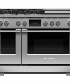 Fisher & Paykel - Professional 6.9 Cu. Ft. Freestanding Double Oven Dual Fuel True Convection Range with Self-Cleaning - Stainless Steel/Black Glass 1