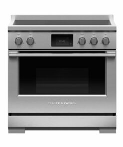 Fisher & Paykel - Professional 4.8 Cu. Ft. Freestanding Electric Induction True Convection Range with Self-Cleaning - Stainless Steel/Black Glass