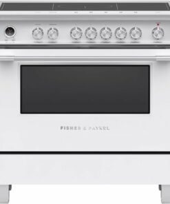 Fisher & Paykel - Classic Series 4.9 Cu. Ft. Freestanding Electric Induction Convection Range with Self-Cleaning - White