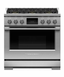 Fisher & Paykel - Professional 4.8 Cu. Ft. Freestanding Dual Fuel True Convection Range with Self-Cleaning - Stainless Steel/Black Glass 1