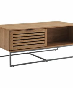 Walker Edison - Mid Century Modern Drop Door MDF/Laminate Coffee Table - English Oak