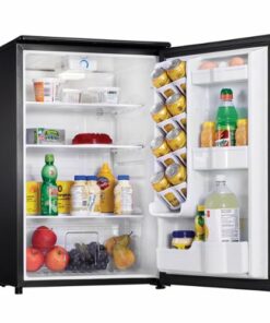 Danby - Designer 4.4 Cu. Ft. Mini Fridge - Black/stainless steel look