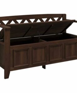 Simpli Home - Amherst SOLID WOOD 48 inch Wide Transitional Entryway Storage Bench - Natural Aged Brown