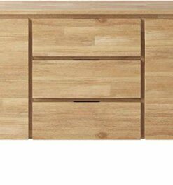 Simpli Home - Lowry Modern Industrial Acacia Wood And Metal 2-Door 3-Drawer Sideboard - Distressed Golden Wheat