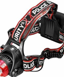 Police Security - Head Flashlight - Black/Red