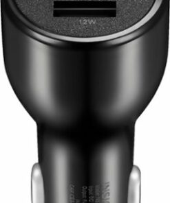 Insignia™ - 24 W Vehicle Charger with 2 USB Ports - Black