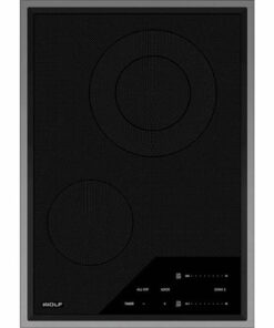 Wolf - Transitional 15" Built-In Electric Cooktop with 2 Burners and Control Lock - Black 1