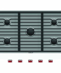 Wolf - Contemporary 36" Built-In Gas Cooktop with 5 Burners - Stainless steel 0