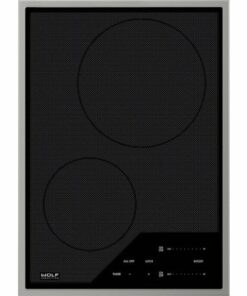 Wolf - Transitional 15" Built-In Electric Induction Cooktop with 2 Burners and Control Lock - Black
