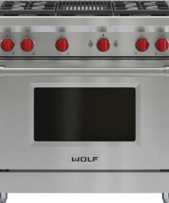 Wolf - 3.7 Cu. Ft. Freestanding Gas Convection Range with Infrared Charbroiler - Stainless steel 1