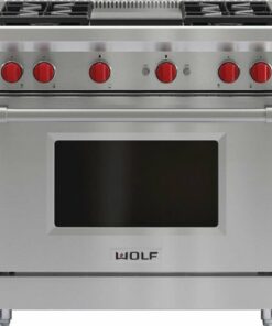 Wolf - 3.7 Cu. Ft. Freestanding Gas Convection Range with Infrared Griddle - Stainless steel 1
