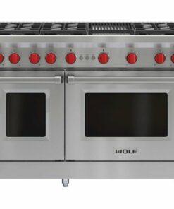 Wolf - 4.5 Cu. Ft. Freestanding Double Oven Gas Convection Range with Infrared Charbroiler - Stainless steel 1