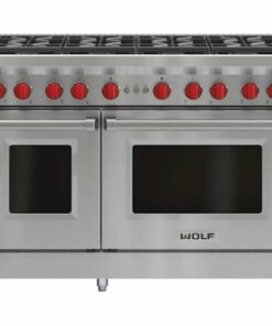 Wolf - 4.5 Cu. Ft. Freestanding Double Oven Gas Convection Range - Stainless steel 0