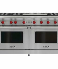 Wolf - 5.8 Cu. Ft. Freestanding Double Oven Gas Convection Range with Infrared Dual Griddle - Stainless steel 1