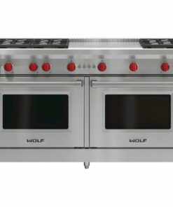 Wolf - 5.8 Cu. Ft. Freestanding Double Oven Gas Convection Range with French Top - Stainless steel 1