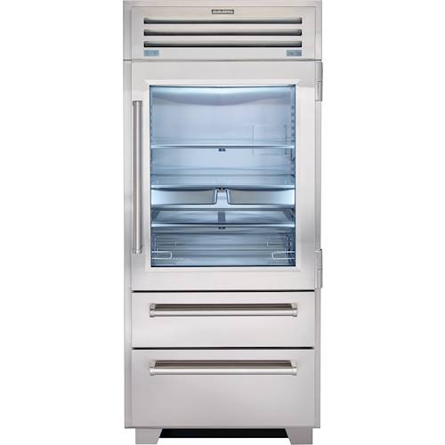 Sub-Zero - PRO 22.7 Cu. Ft. Bottom-Freezer Built-In Refrigerator with Glass Door - Stainless steel 3