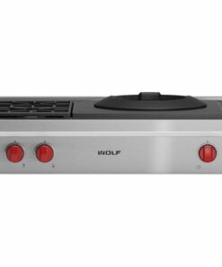 Wolf - 36" Built-In Gas Cooktop with 2 Burners and Wok Burner - Stainless steel 0