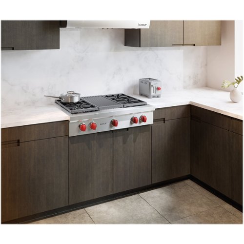 Wolf - 36" Built-In Gas Cooktop with 4 Burners and Infrared Charbroiler - Stainless steel 0