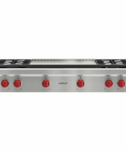 Wolf - 48" Built-In Gas Cooktop with 4 Burners and Infrared Dual Griddle - Stainless steel 1