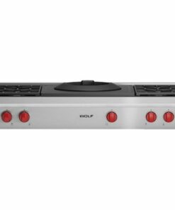 Wolf - 48" Built-In Gas Cooktop with 4 Burners and Wok Burner - Stainless steel 1