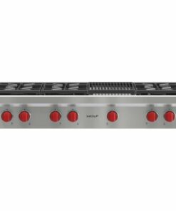 Wolf - 48" Built-In Gas Cooktop with 6 Burners and Infrared Charbroiler - Stainless steel 1