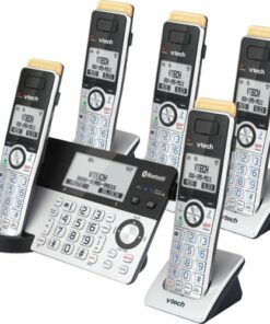 VTech - 5 Handset Connect to Cell Answering System with Super Long Range - Silver and Black