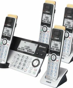 VTech - 4 Handset Connect to Cell Answering System with Super Long Range - Silver and Black