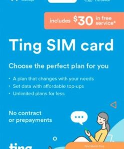 Ting Mobile - Sim Card Kit w/$30 service credit included