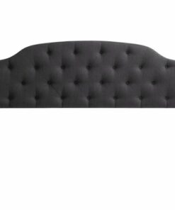 CorLiving - Diamond Button Arched Panel Tufted Fabric King Headboard - Dark Gray