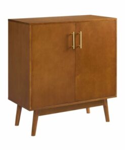 Walker Edison - Bella Mid-Century Modern MDF/Rubberwood/Birch Veneer Accent Storage Cabinet - Acorn