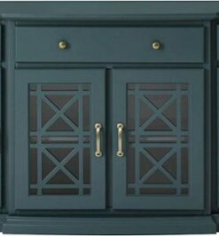Walker Edison - Landon MDF 4-Door 3-Drawer Sideboard - Dark Teal