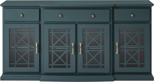 Walker Edison - Landon MDF 4-Door 3-Drawer Sideboard - Dark Teal