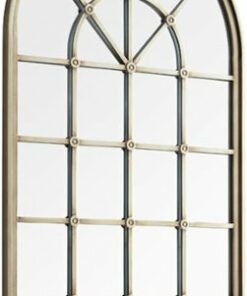 Walker Edison - Arched Windowpane Wall Mirror - Antique Pewter